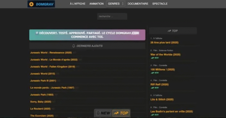 Domgrav com : le site de streaming gratuit et illimité pour films et séries domgrav com